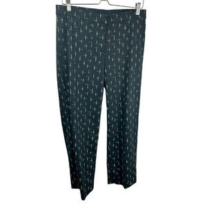 J Jill Pants, Size 8, Stretch‎ Straight Cropped, Cross Stripe Print, Black White
